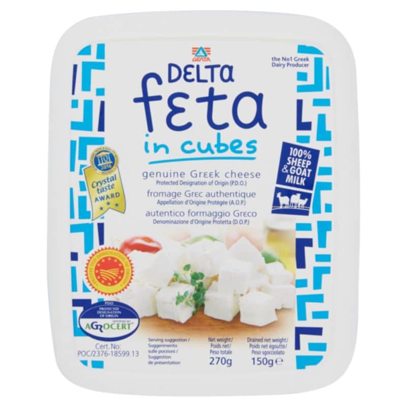DELTA FETA CHEESE CUBES 150G Piscopo's Cash & Carry