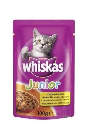 WHISKAS POUCH JUNIOR POULTRY 100GR