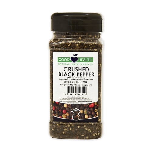 GOOD HEALTH BLACK PEPPERCORNS CRUSHED 250G Piscopo's Cash & Carry