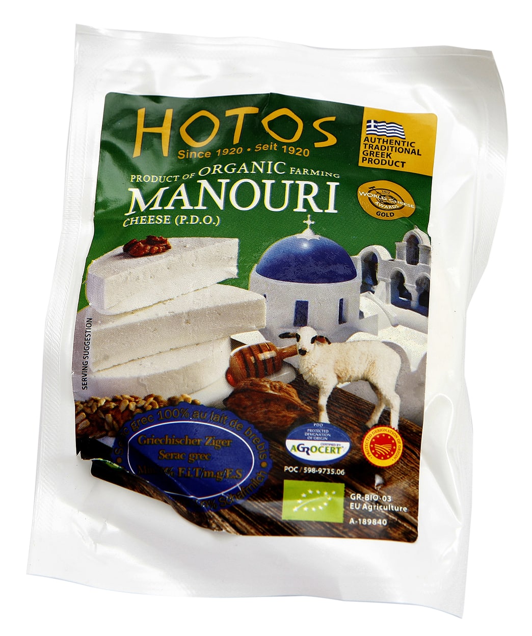 HOTOS ORGANIC MANOURI CHEESE 150G Piscopo's Cash & Carry